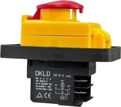 Produktbild von Trade-Shop Ein/Aus-Schalter Geräteschalter Druckschalter DKLD DZ-6-2 15A 250V IP55 4pin für Werkzeugmaschinen, Bohrmaschinen, Bohrer, Sägen, Schleifer