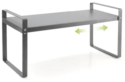 Obrázok produktu pre Rozšíriteľná polica do skrinky (37-63 cm), polica do kuchyne, robustná kovová polica na korenie