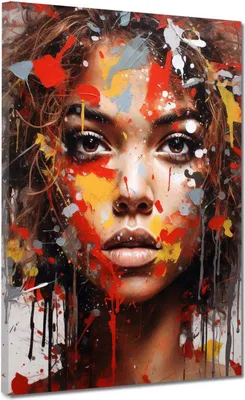 Produktbild von Leinwandbild Wandbild Kunstdruck XXL Wanddeko afrikanische Frau Colour: 120x160x4cm
