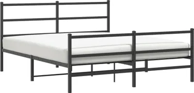 Obrázek produktu pro Postel s čelem a nohama kovová černá 150x200 cm