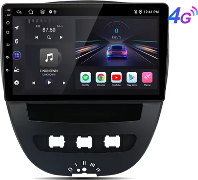 Image de Autoradio Android 10 pouces 15 Carplay Android Auto 4G pour Toyota Aygo Citroën C1 Peugeot 107 GPS Navi WIFI Bluetooth FM RDS SWC DSP 2Din 8 cœurs 6+128 Go