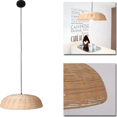 Image de Lampe à suspendre Lampe à suspendre en rotin E27 Lampe de cuisine