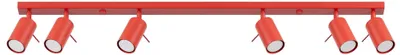 Immagine prodotto di Plafoniera RING 6L rossa 6xGU10 10W in acciaio 16x6x118 cm Sollux Lighting