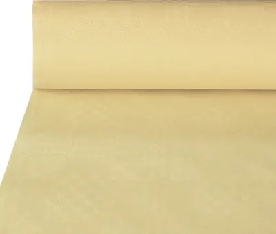 Productafbeelding van Papieren tafelkleed met damaststructuur, 50 meter x 1 meter, crème kleur