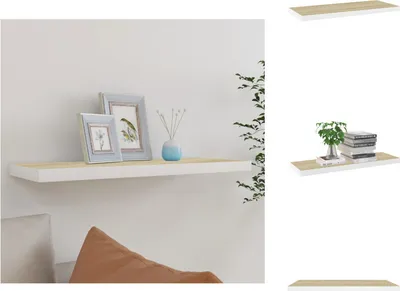 Immagine prodotto di vidaXL Scaffale galleggiante effetto rovere e bianco 80x23,5x3,8 cm MDF - Mensole a muro