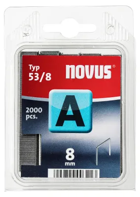 Obrázok produktu pre Novus A Typ 53/8 superhard, Balík svoriek, 8 mm, Upevnenie, 2000 svoriek, 53/8, Nerezová oceľ