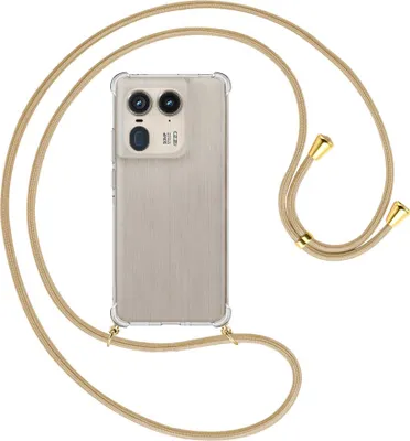 Produktbild von Handykette Backcover-Schutzhülle mit Band (Metall goldfarben) für Motorola Edge 50 Ultra 5G - caramel