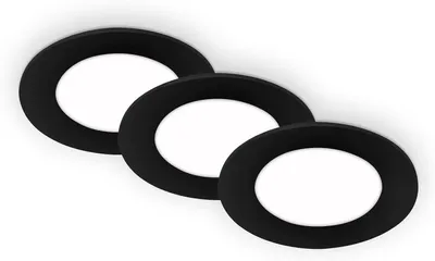 Immagine prodotto di BRILONER - Set di 3 luci LED da incasso a soffitto, luci da incasso ultrapiatte, faretti da incasso, luce bianca neutra, nero, 86x30 mm (DxH)