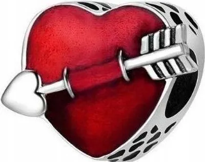 Image de 925 argent pendentif coeur avec la flèche de Cupidon