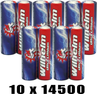 Produktbild von 10 x Wilhelm ER14500 LS14500 Batterie AA Lithium 3,6V 2600 mAh ER14505 Li-SOCl2