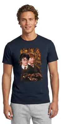 Produktbild von Spreadshirt Harry Potter Ugly Christmas Harry & Ron Männer T-Shirt, 3XL, Navy