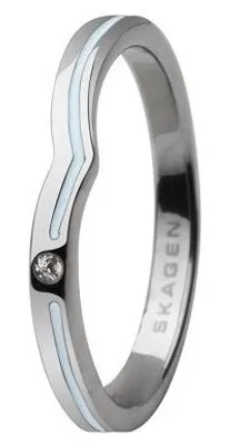 Obrázek produktu pro Skagen dámský prsten stříbrná/světle modrá JRSI018, velikost prstenu:57 (18.1) SS8 M19