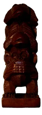 Produktbild von Holzfigur Skulptur Abstrakt Deko 3 Affen Größe Hoch