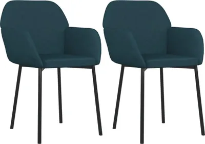 Produktbild von vidaXL Esszimmerstühle 2 Stk. Blau Samt