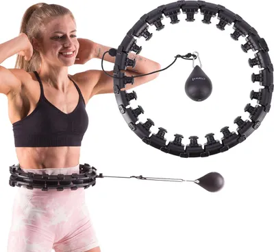 Produktbild von Gewichteter Hula Hoop, Schwarz - Fitness-Trainingsgerät
