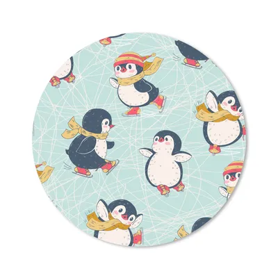 Produktbild von MuchoWow® Mauspad Mousepad Kinder - Pinguin - Schlittschuhe - Winter - Muster 20x20 cm - Mousepads - Maus Mat - Pad - Mausunterlage - Schreibtischmatte
