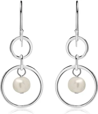 Produktbild von Kreis Ohrhänger 925er Silber Perlen