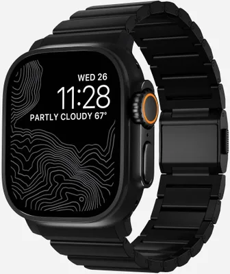 Zdjęcie produktu dla Nomad NM014834858, Band, Smartwatch, Czarny, Apple, Watch 49mm, 46mm, 45mm, 44mm, and 42mm, Tytan