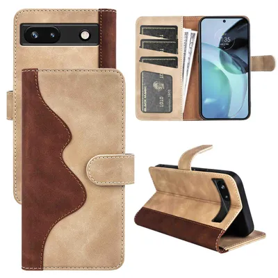 Produktbild von Für Google Pixel 7A Design Handy Tasche Braun Etuis Kunst-Leder Hülle Cover Book