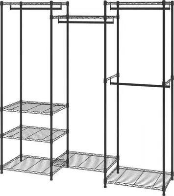 Produktbild von Freistehender Kleiderständer – 362 kg Tragkraft – 3 Stangen – 8 Ebenen