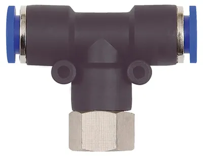 Produktbild von Riegler T-Steckverschraubung »Blaue Serie«, drehbar, G 1/8 innen, Ø 4 mm