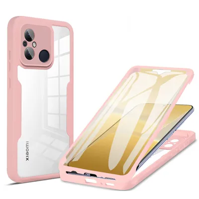 Produktbild von 360° Grad Hülle Xiaomi Redmi 12C Rundum vollschutz Integriertem Displayschutz Rosa