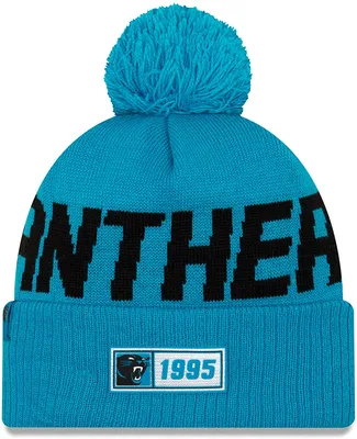 Produktbild von NFL Carolina Panthers Road Sideline 2019 Bobble Wollmütze cuffed knit NewEra