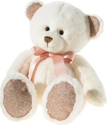Produktbild von Heunec Kuscheltier Bär PEARLIE Creamie mit Rosé-Schleife mittel, Plüschtier, 23 cm Teddybär