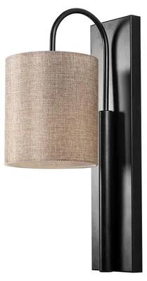 Image de Applique murale Lampe en fer noir et crème 14 x 20 x 42 cm E27 40 W IP20
