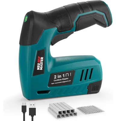 Produktbild von Akku Tacker 2-in-1 4V Elektrotacker mit Ladekabel, 1000 Klammern & 1000 Nägel