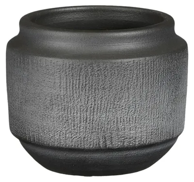 Produktbild von Mica Decorations Blumentopf - Terrakotta - schwarz -Relief -15x13cm