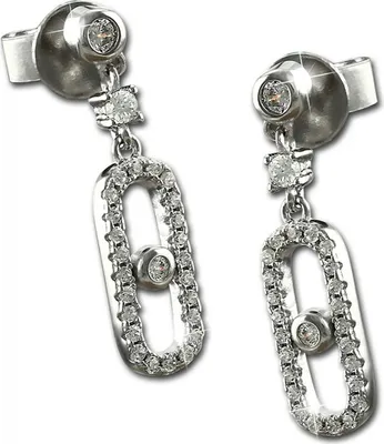 Imagen del producto de Pendientes para mujer SilberDream, con cristales de circonita blanca, colgantes, plata de ley 925, modelo D2GSO487W
