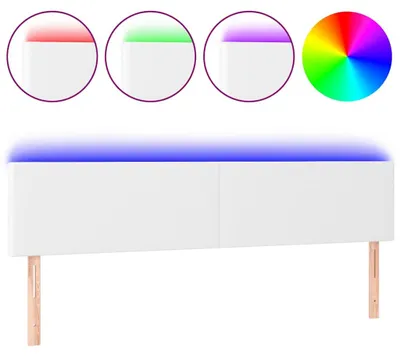 Imagen del producto de vidaXL Cabecero LED blanco, 160x5x78/88 cm, revestimiento de cuero sintético