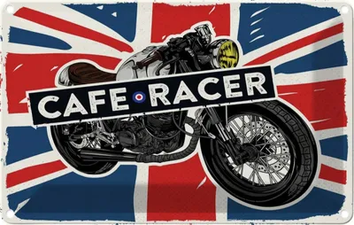 Produktbild von vianmo Blechschild 12x18 cm Motorcycle Cafe Racer Motorrad UK