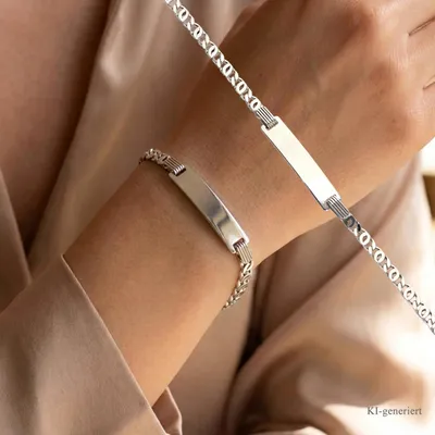 Produktbild von Identband echt Silber 925 rhodiniert 18 cm lang verstellbar
