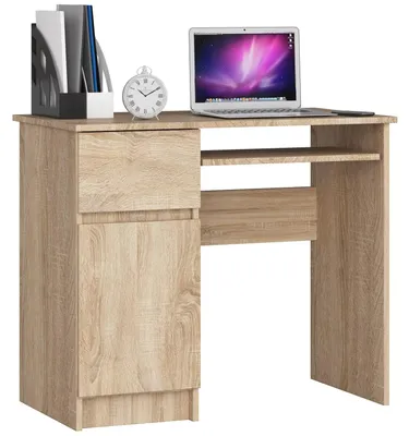 Image de Bureau d'ordinateur 90 cm | Bureau | avec tiroir pour clavier et espace de rangement