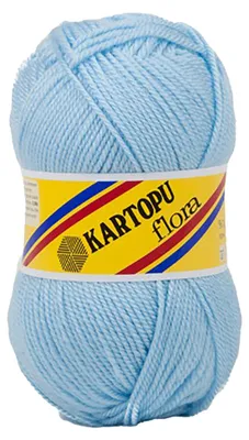 100g Strick-Häkel-Garn KARTOPU FLORA K540 hellblau