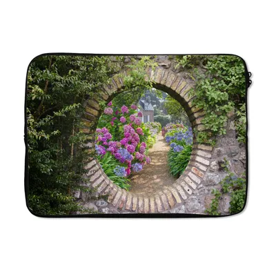 Produktbild von MuchoWow® Laptop Hülle 14 ZollTransparent - Blumen - Hortensie - Sommer Laptoptasche - Laptoptasche - Stoßsicher - Schutzhaube