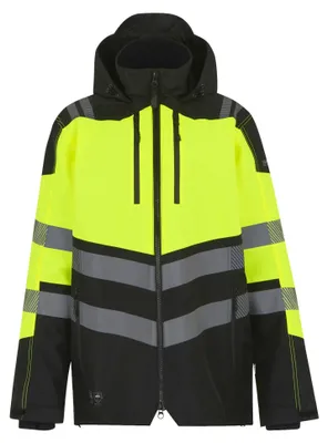 Produktbild von Regatta X Pro Warnschutz Softshelljacke mit Kapuze Klasse 2 für Herren 110g/m² wasserfest Schwarz/Gelb XXXL
