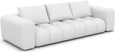 Produktbild von Echtleder 4-Sitzer Couch Lavera Weiß