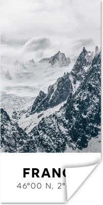 Produktbild von MuchoWow® Poster Frankreich - Berge - Schnee 20x40 cm - Plakat - Foto