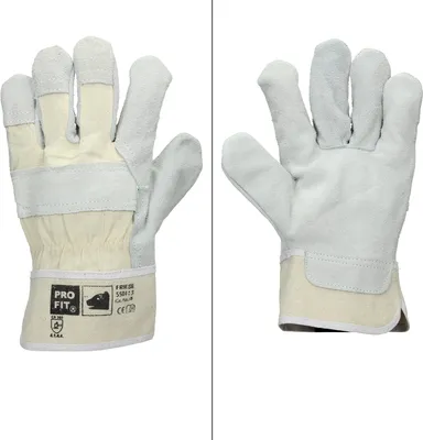 Produktbild von ECD Germany 1 Paar Pro-Fit® Rindspaltleder-Handschuhe, Größe 9-L, Natur