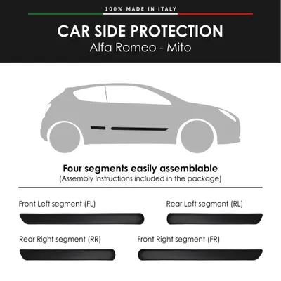 Produktbild von Seitenleisten Stoßfänger für Alfa Romeo Mito mit 3M Doppelkleber