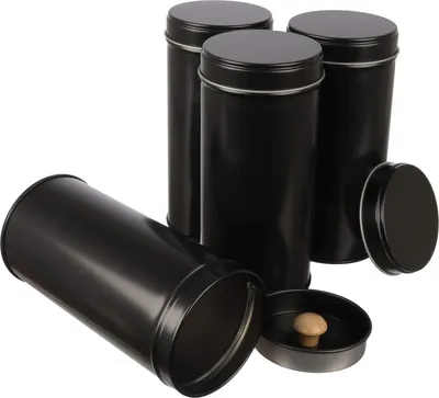 Produktbild von Slim Teedose Bewahrungsbox - Aromaschutz - 4 Stück - Metall - 14 x 6,6 cm