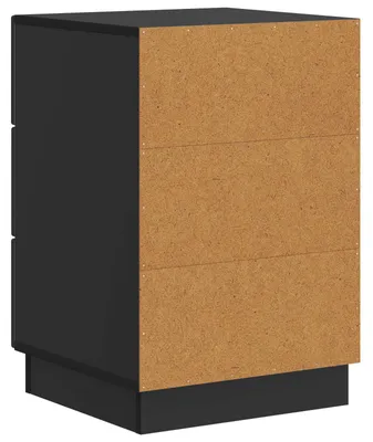 Image de vidaXL Table de chevet noire 43 x 41 x 63,5 cm en aggloméré