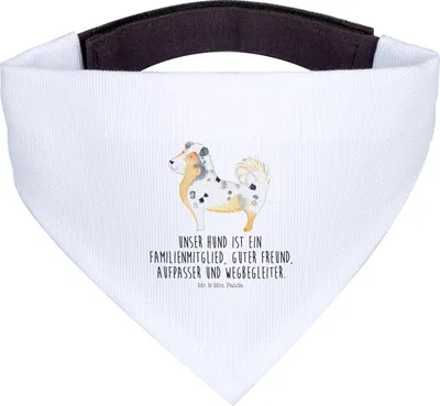 Produktbild von Mr. & Mrs. Panda Hundehalstuch Hund Australien Shepherd - Weiß - Geschenk, Halstuch, Spruch, Sprüche, Hunde, Tuch, Hundeschal, Für