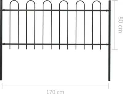 Obrázek produktu pro vidaXL Zahradní plot s designem třmenů Ocel 1,7 m černý