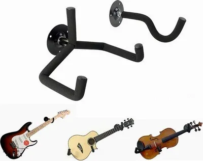 Produktbild von Elektrische Gitarrenhalter für Wand - Horizontale Schuine Gitarrenhalter - Wandhalter für Gitarren und Bässe