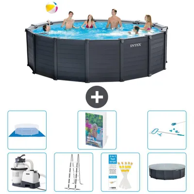 Produktbild von Graphite Panel Pool Rund - 478x124 cm - 8-teilig  S573