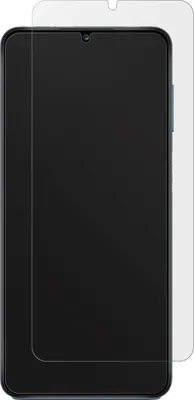 A screen protector is placed over a smartphone.